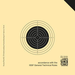 Gewehr 10 m, SSV/ISSF-Scheibe, mit Aufdruck schwarze Ecke (Probescheibe)