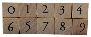 Série de timbres en bois 0 - 9