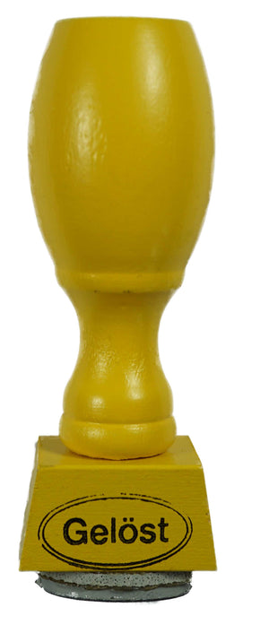 Gummistempel "Gelöst"