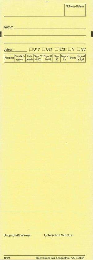 Standblattgarnituren, 75 x 210 mm, deutsch