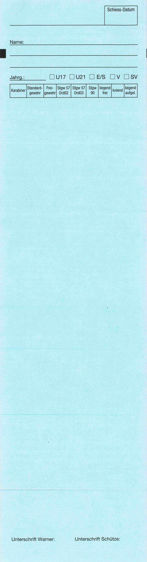 Standblattgarnituren, 75 x 297 mm, deutsch