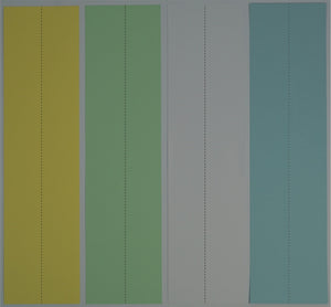 Cartes de stand neutres, perforé en milieu, 76 x 297 mm