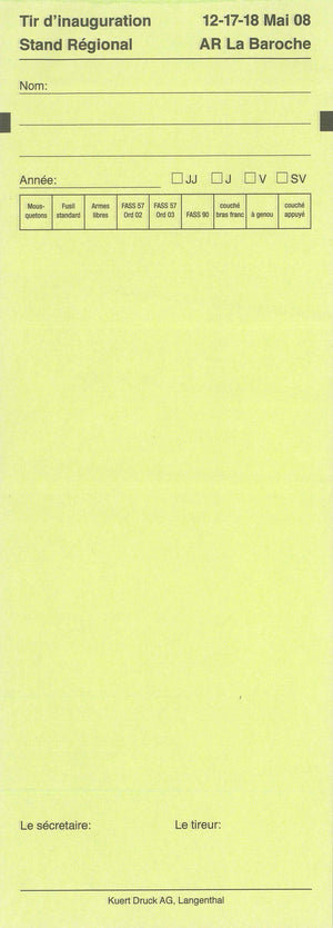Garnitures stand de tir, double, 76 x 210 mm, exécution spéciale