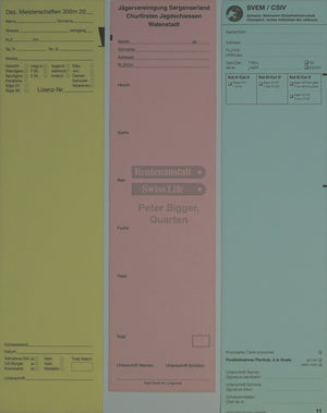 Garnitures stand de tir, double, 76 x 297 mm, exécution spéciale
