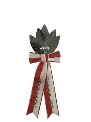 Palme, 5 feuilles, en laurier, entièrement en argent, 2 baies