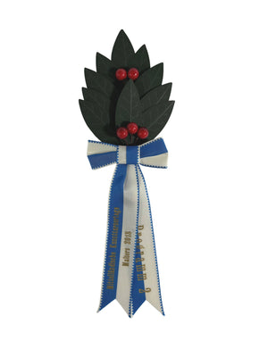 Palme verte, 10 feuilles, en laurier, 5 baies
