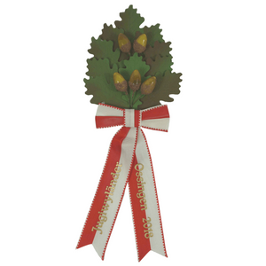Palme verte, 10 feuilles, en chêne, 5 glands