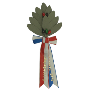 Zweig grün, 10 Blatt, in Olive, 5 Beeren