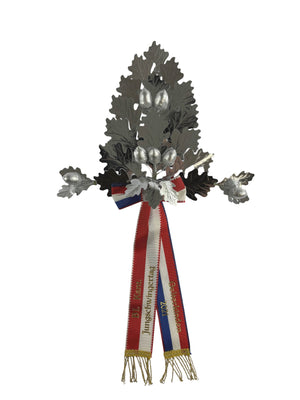 Palme, grande-épée, 24 feuilles, en chêne, entièrement en argent, 7 glands