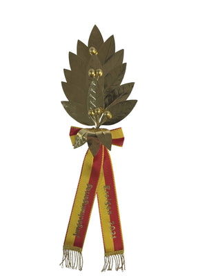 Zweig ganz gold, 16 Blatt, in Lorbeer, 6 Beeren