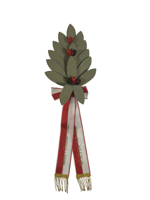 Zweig grün, 16 Blatt, in Olive, 6 Beeren