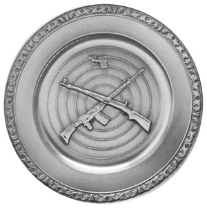 Assiette en étain de tir