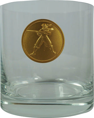 Verre de tir avec monnaie dorée