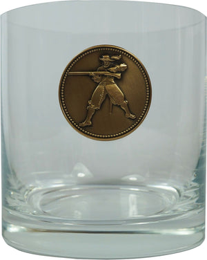Verre de tir avec monnaie en bronze