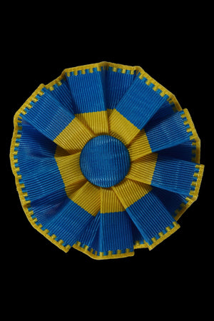 Rosetten, Ø 6 cm, gelb-blau