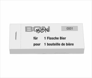 Block Verpflegungsbon "1 Flasche Bier"