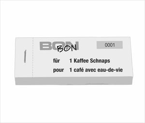 Block Verpflegungsbon "1 Kaffee Schnaps"