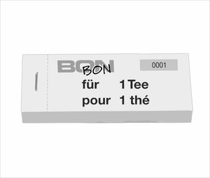 Block Verpflegungsbon "1 Tee"