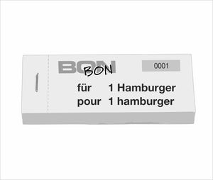 Block Verpflegungsbon "1 Hamburger"