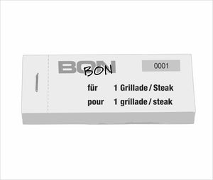 Block Verpflegungsbon "1 Grillade/ Steak"