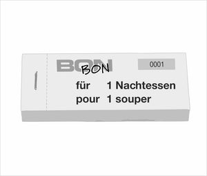 Block Verpflegungsbon "1 Nachtessen"