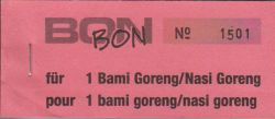 Block Verpflegungsbon "1 Bami Goreng/ Nasi Goreng"