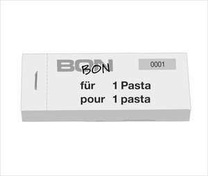 Block Verpflegungsbon "1 Pasta"