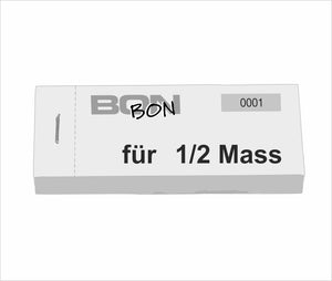 Block Verpflegungsbon "1/2 Mass"