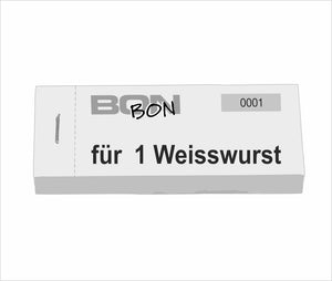 Block Verpflegungsbon "1 Weisswurst"