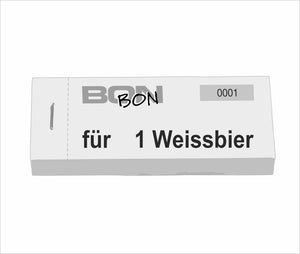 Block Verpflegungsbon "1 Weissbier"