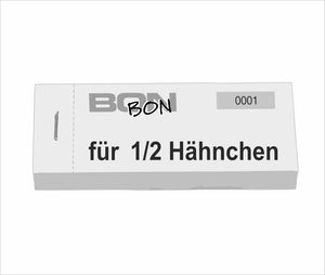 Block Verpflegungsbon "1/2 Hähnchen"