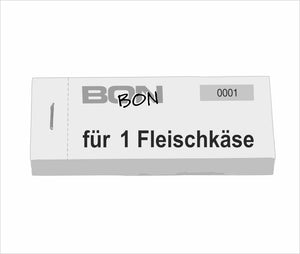 Block Verpflegungsbon "1 Fleischkäse"
