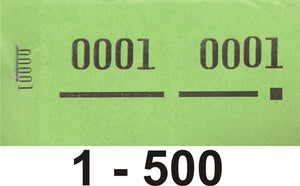 Nummernblocks, Serie zu 5 Blocks, 1-500