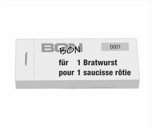 Block Verpflegungsbon "1 Bratwurst"